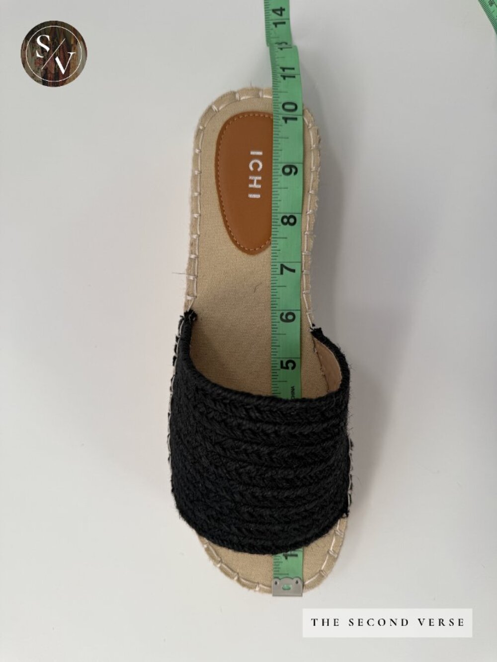 NWT ICHI Platform Slide On Comfy Sandals Natural Black Size 41 (10) - Picture 6 of 10